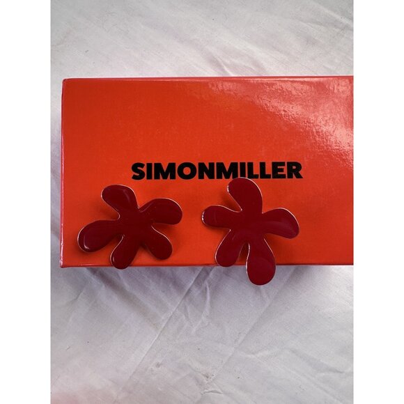 SIMON MILLER Flower Earrings Paprika Red - Picture 4 of 8